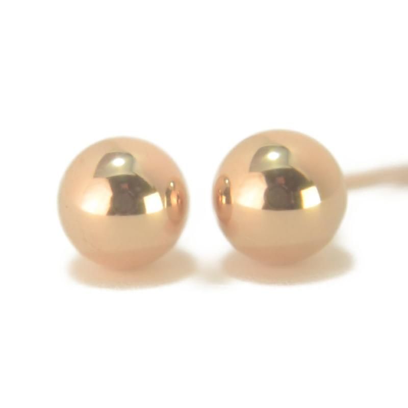 18金ピアス】 K18 PGピンクゴールド丸玉ピアス 5mm ボールピアス