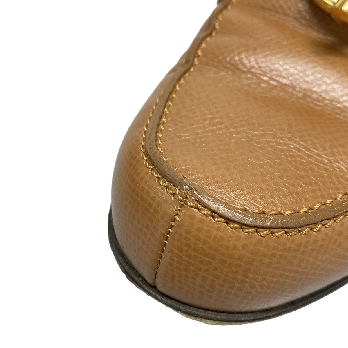 Hermès ブラウン レザー ファー ローファー36.５ Hermès ブラウン レザー ファー ローファー36.5