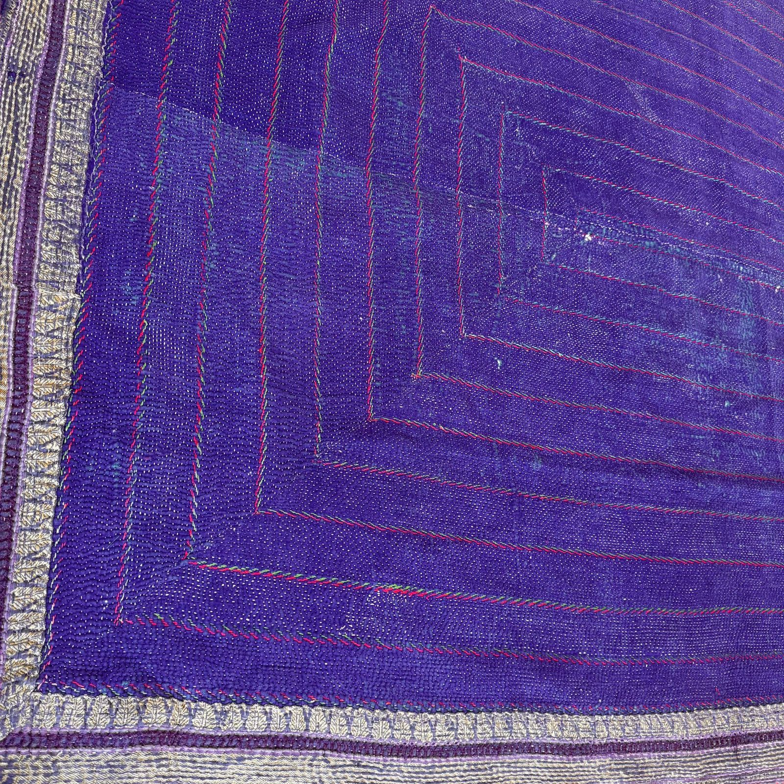 G031 ラリーキルト マルチカバー ボロ BORO 刺し子 グドゥリー 手縫い ハンドメイド インド ラグ マット ソファーカバー ラベンダー パープル一点物 シャビーシック アンティーク WWW_USTAUSTRALIA_COM_AU