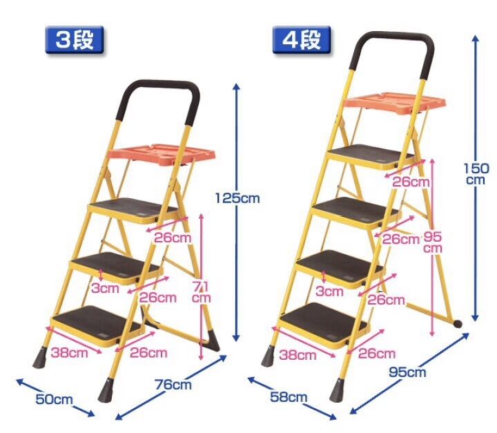 便利なトレー付き脚立 4段 折りたたみ 脚立 踏み台 梯子 ステップ 幅広 USTAUSTRALIA_COM_AU