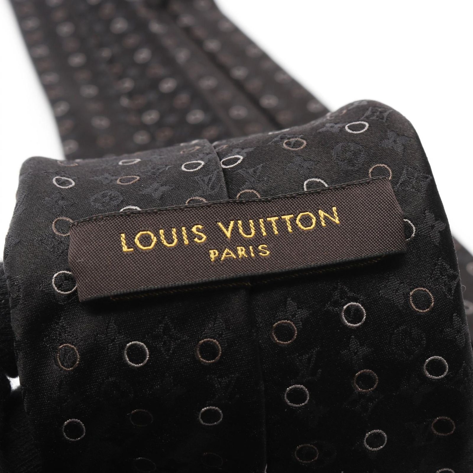 ルイ・ヴィトン LOUIS VUITTON ネクタイ モノグラム ドット ブラック