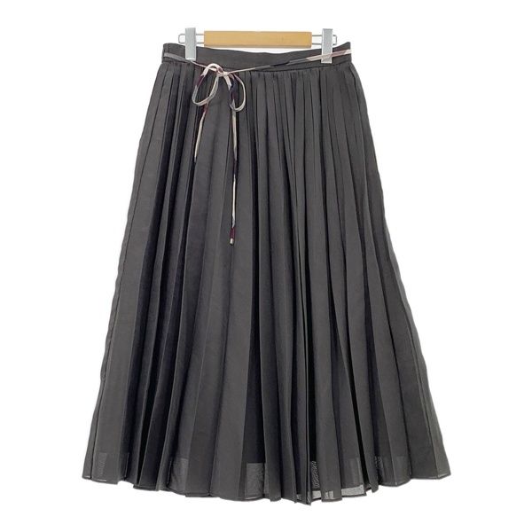 BLUE LABEL CRESTBRIDGE プリーツスカート 55S01-401-55 ロング レディース サイズ40 グレー ブルーレーベルクレストブリッジ DL15398
