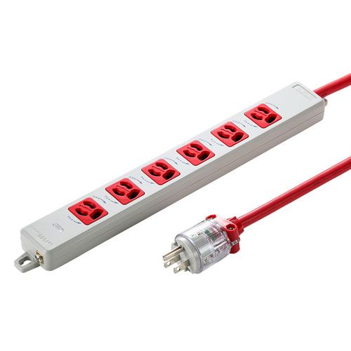 サンワサプライ 医用接地プラグ付き電源タップ TAP-HPM6-3R