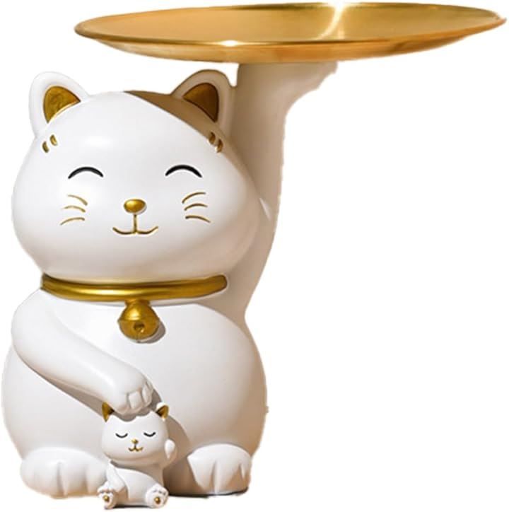 TOMMYFIELD 猫 招き猫 玄関収納 鍵置き インテリア雑貨 収納トレ(置物，  ワンサイズ)