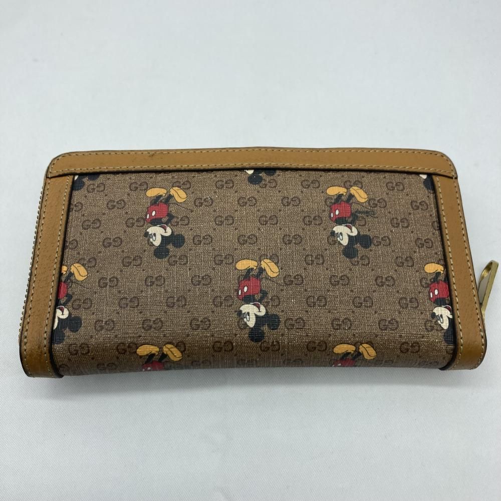 中古】GUCCI×Disney GGスプリーム ミッキーマウスジップアラウンド 