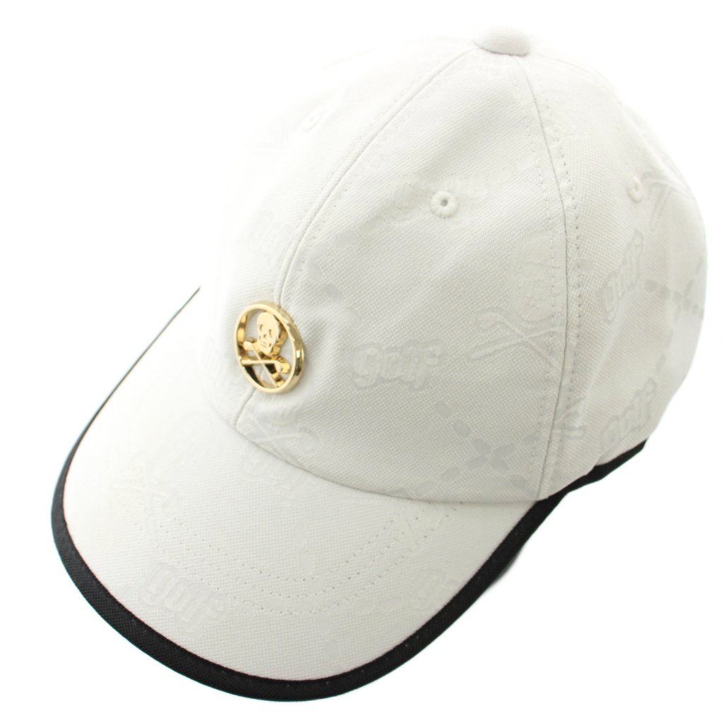 マーク&ロナ MARK-LONA ルーラーテープドキャップ 野球帽 ロゴ ゴルフ F 白 ホワイト MLF-2A-FC02 HN