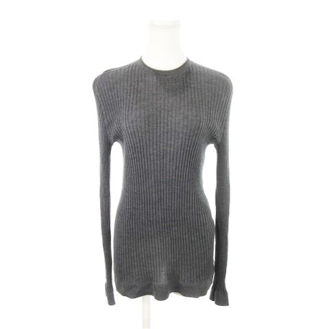エンポリオアルマーニ EMPORIO ARMANI リブニット セーター クルーネック 長袖 ウール 小さいサイズ XS グレー /AH2 ■GY43 レディース エンポリオアルマーニ EMPORIO ARMANI リブニット セーター