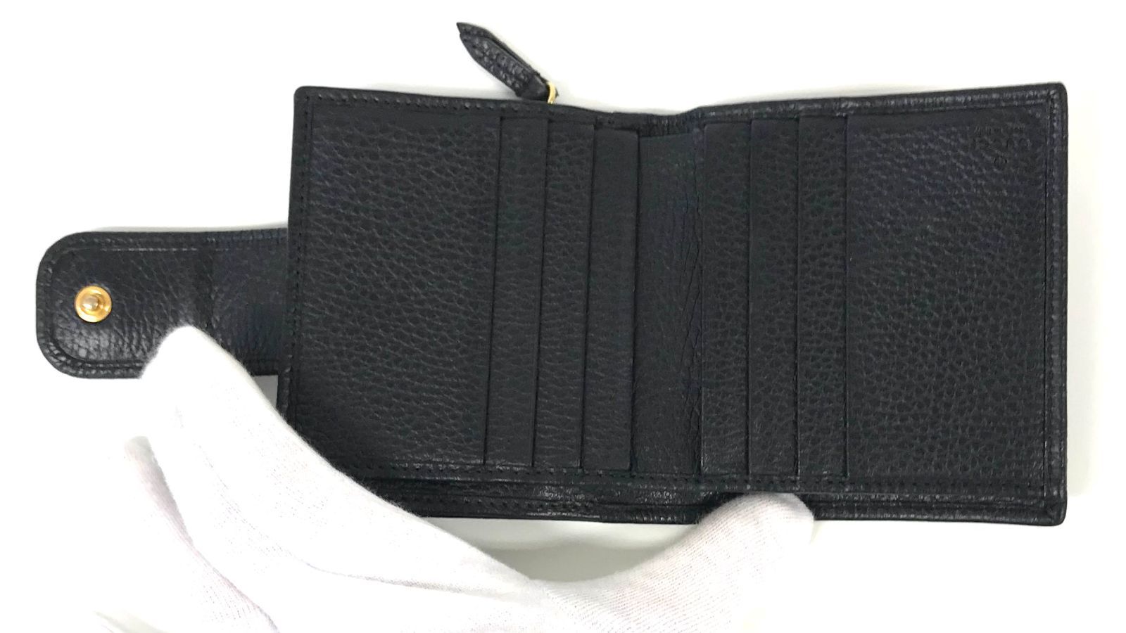 θ GUCCI プチマーモント 二つ折り財布 523193・1147 ブラック