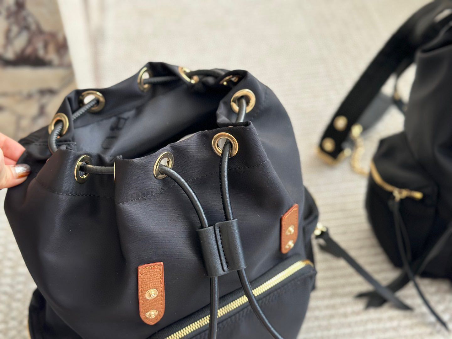 バーバリーバッグ2点セット 今日特価】Bur バー ナイロン レザー ダブルショルダー バッグ