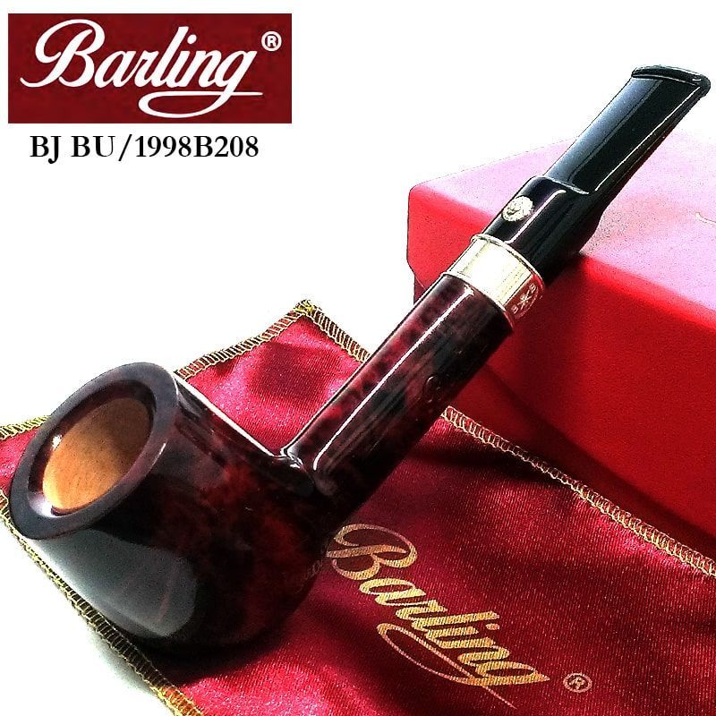 パイプ 本体 バーリング ベンジャミン 9mm スターリングシルバー 喫煙具 タバコ Barling BENJAMIN スムース 天然木 純銀 BJ BU 1814 ブラウン ライオン メンズ おしゃれ かっこいい ギフト プレゼント