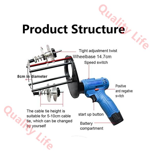 7cmパイプケーブルタイ巻き取りツール