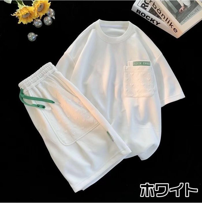 上下セット レディース セットアップ ワッフル生地 半袖Tシャツ