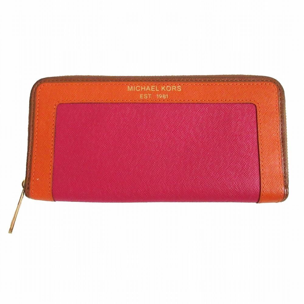 MICHAEL KORS マイケルコース バイカラー ラウンドファスナー 長財布 