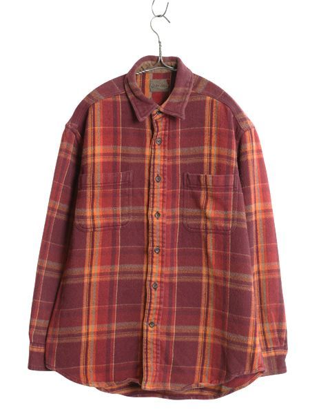 St JHONS BAY セントジョンズベイ USA製 ヘビーフランネルシャツ 90～00s】ST.JOHN'S BAY セントジョンズベイ ヘビーネルシャツ