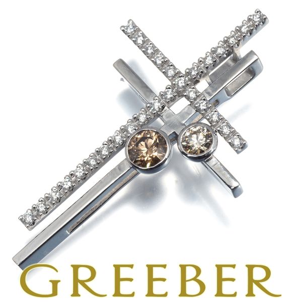 カシケイ ペンダントトップ ブラウン&クリア ダイヤ ダイヤモンド 0.58