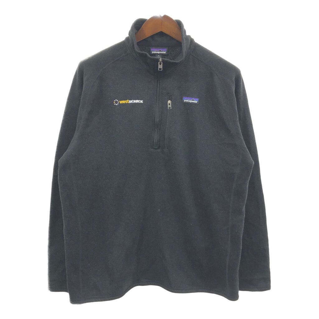 patagonia パタゴニア 企業ロゴ ハーフジップ ベターセーター フリースジャケット アウトドア ブラック (メンズ XL) 中古 古着 Q5129