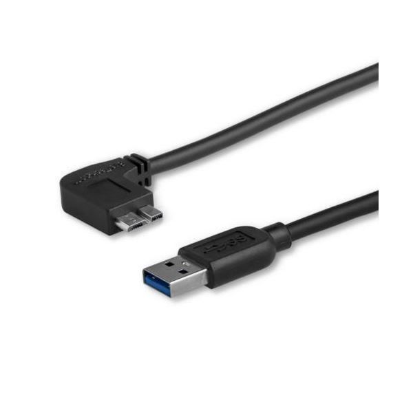 まとめ StarTech.com Micro USB3.0 スリムケーブル 片側左向きL型 0.5m Type A オス -MicroB オス ブラック USB3AU50CMLS 1本 ×3セット