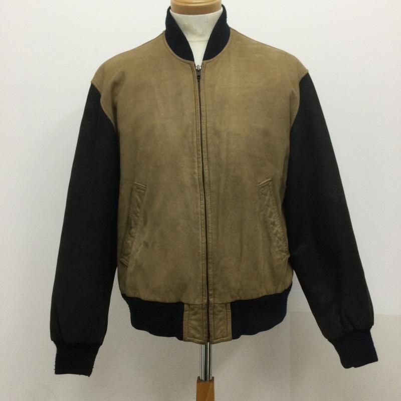 USED 古着 ジャケット、上着 ジャンパー、ブルゾン Mr.JUNKO ミスタージュンコ スタジャン レザー 牛革  ロゴ ワッペン  中綿 キルティング