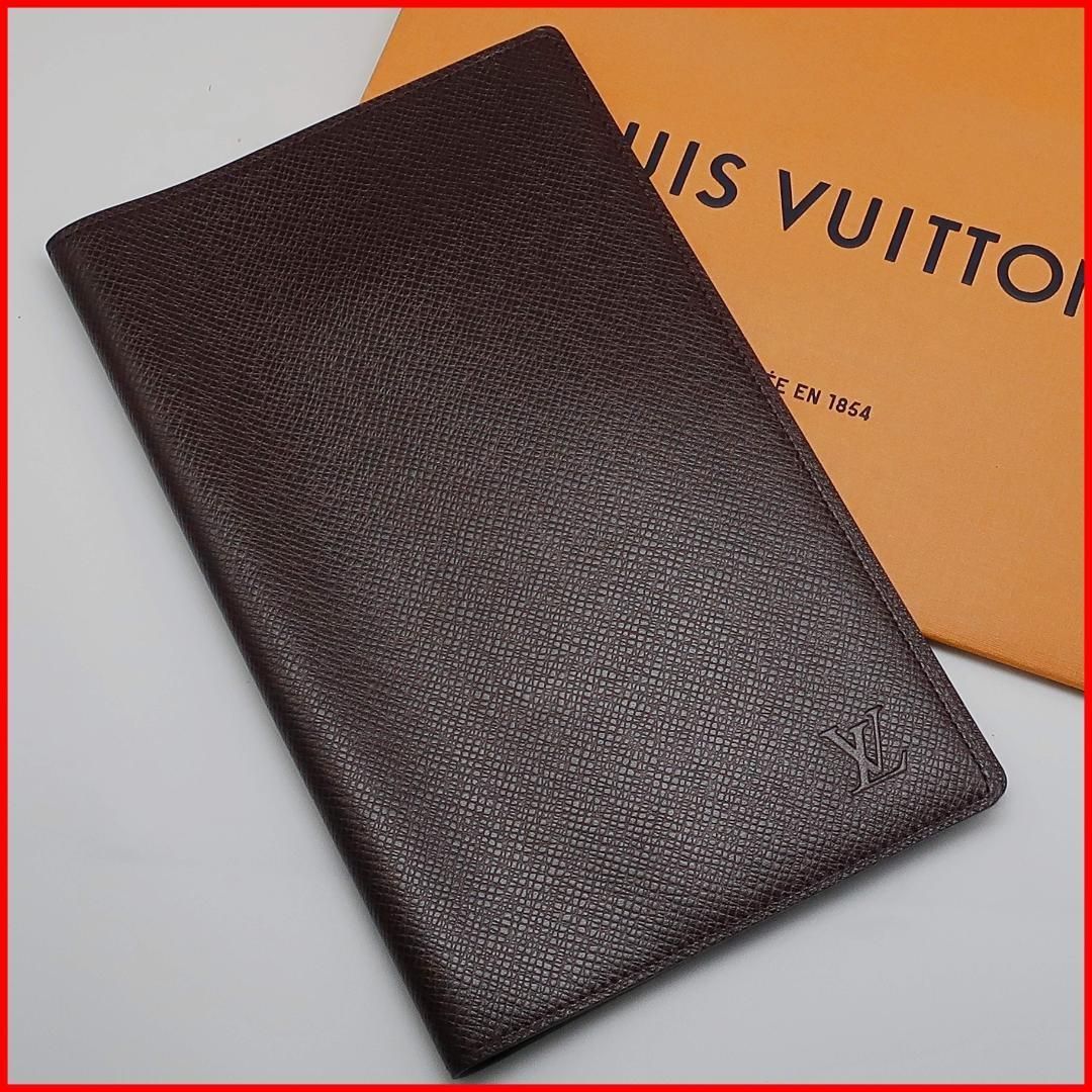 ヴィトン Louis Vuitton 手帳 ブックカバー タイガ Taiga アカジェ Acajou アジェンダビューロー Agenda Bureau Authentic Mint