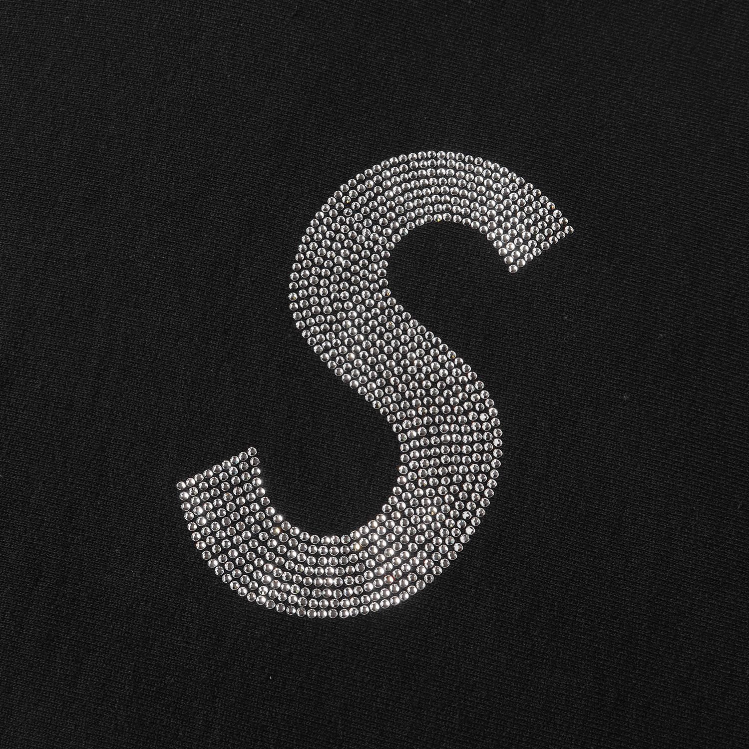 SUPREME シュプリーム 21SS Swarovski S Logo Hooded Sweatshirt スワロフスキー Sロゴ フーデッドスウェットシャツ プルオーバーパーカー ブラック