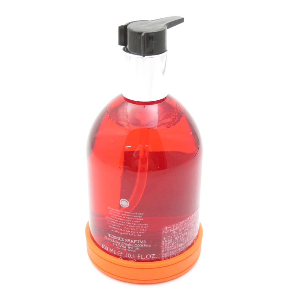 HERMES エルメス オー ドゥ ルバーブエカルラット ハンド＆ボディクレンジングジェル 洗浄料 300 ml すべり止めバンド付き