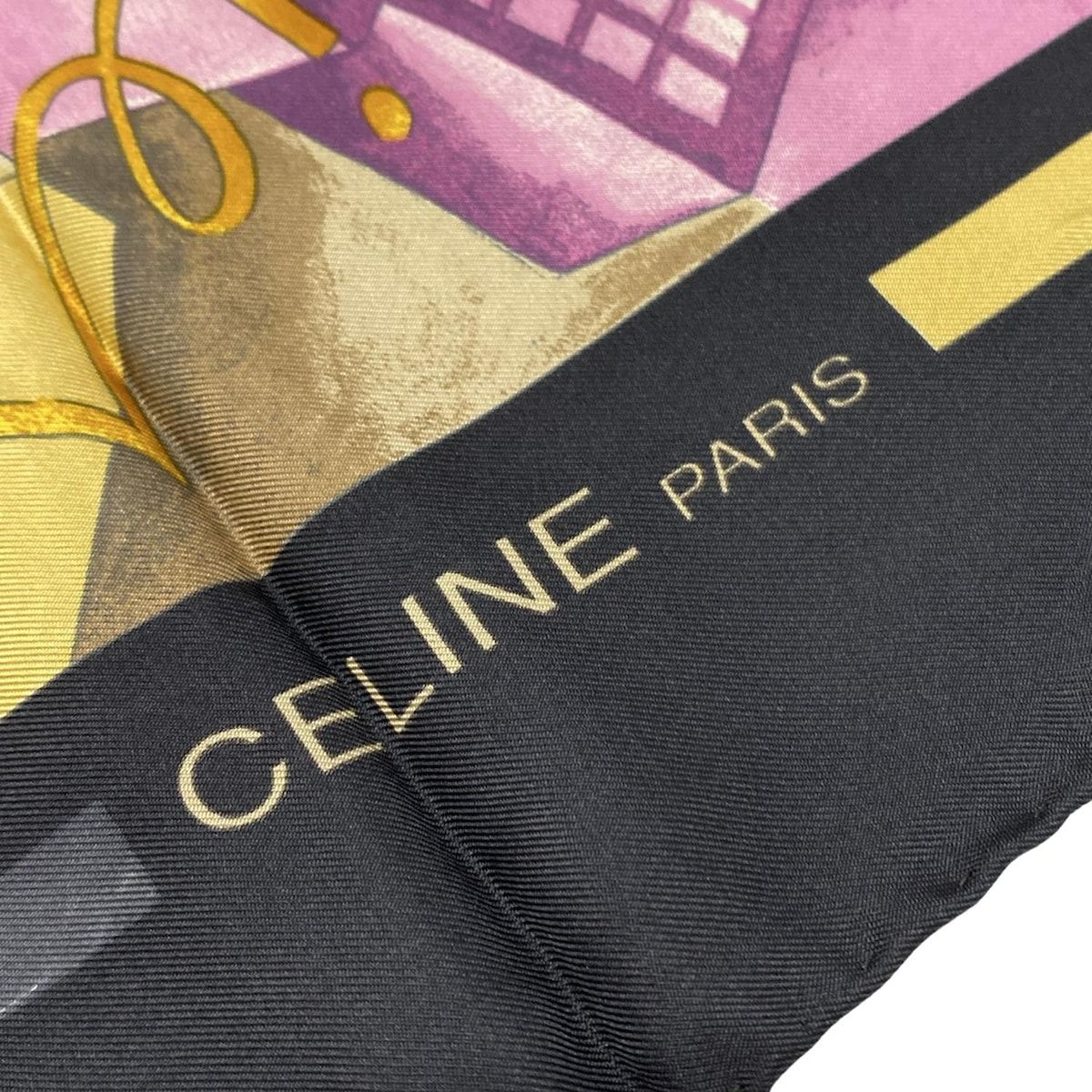CELINE(セリーヌ) スカーフ美品 - 黒×パープル×マルチ - メルカリ