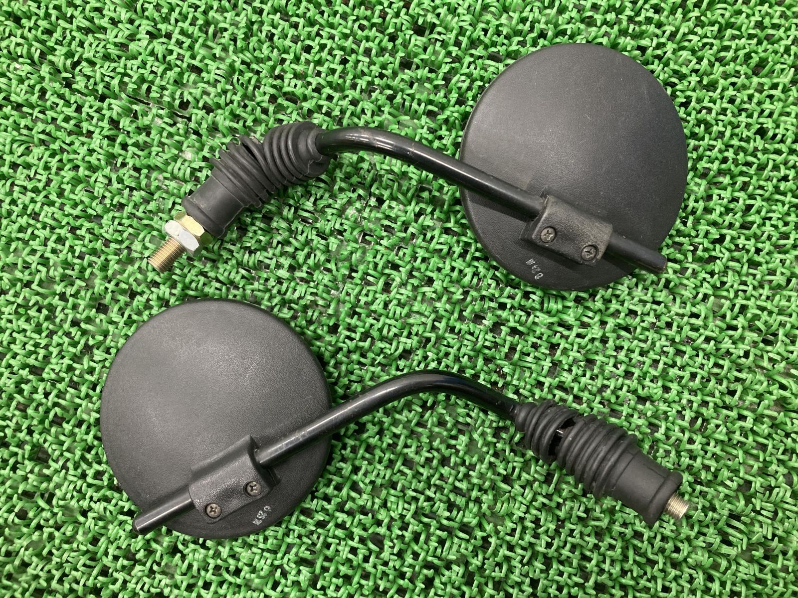 ラフ＆ロード製KLX250 ミラー 左右 社外 中古 バイク 部品 LX250E ラリー690 正10mm 修復素材やカスタム素材に 割れ欠け無し 品薄