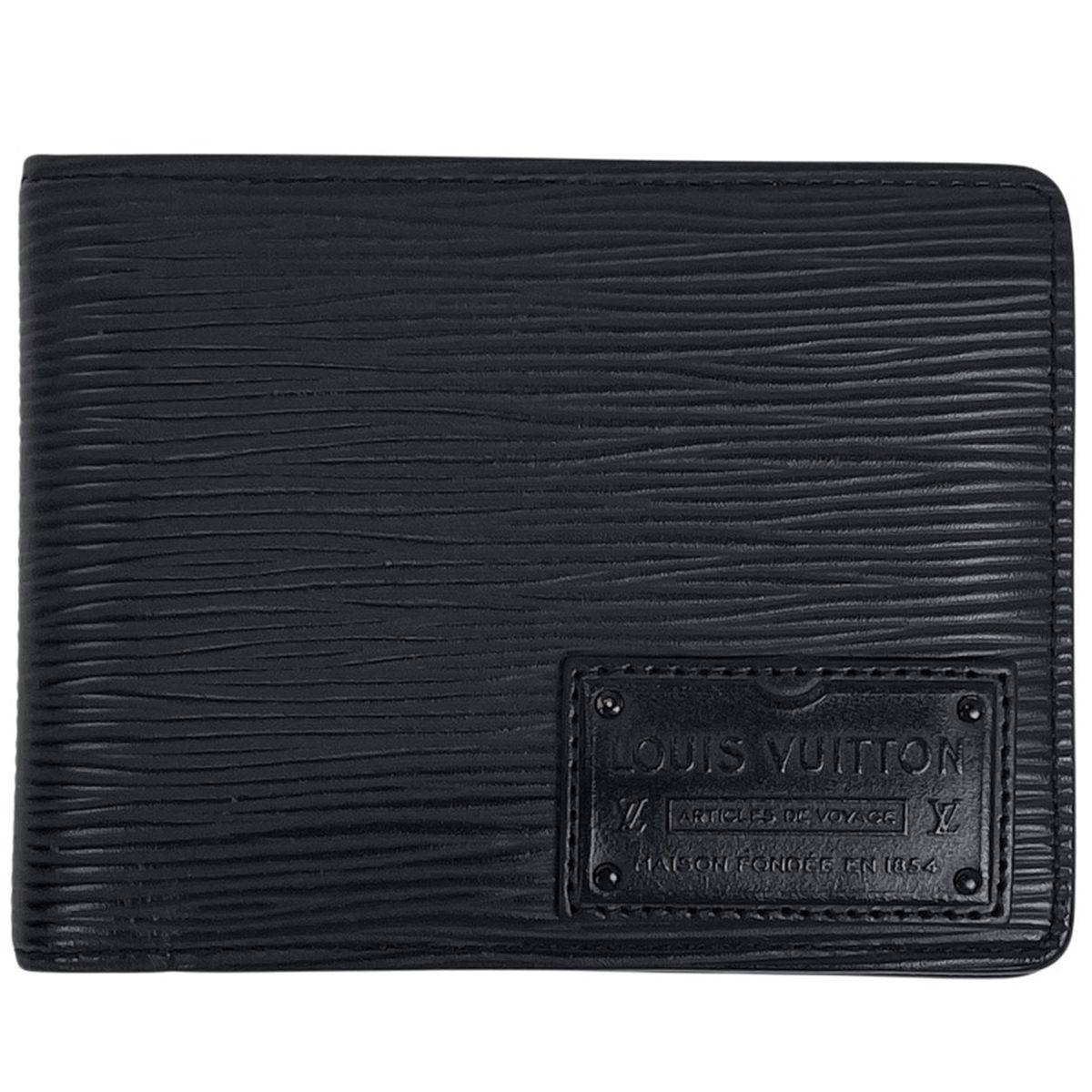 ルイ ヴィトン Louis Vuitton ミュルティプル ガストンラベル 札入れ 二つ折り財布 エピ ノワール ブラック M69188 メンズ
