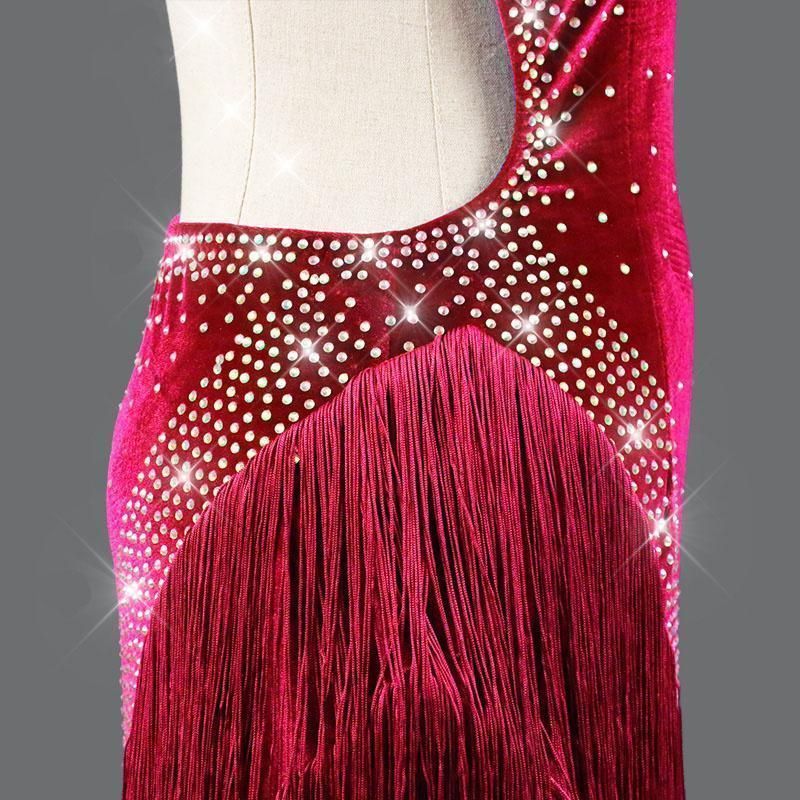 社交ダンス衣装 フリンジドレス ラテンワンピースドレス オーダー