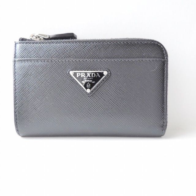 【極美品】　PRADA　キーケース　コインケース　ブラック　リング付き