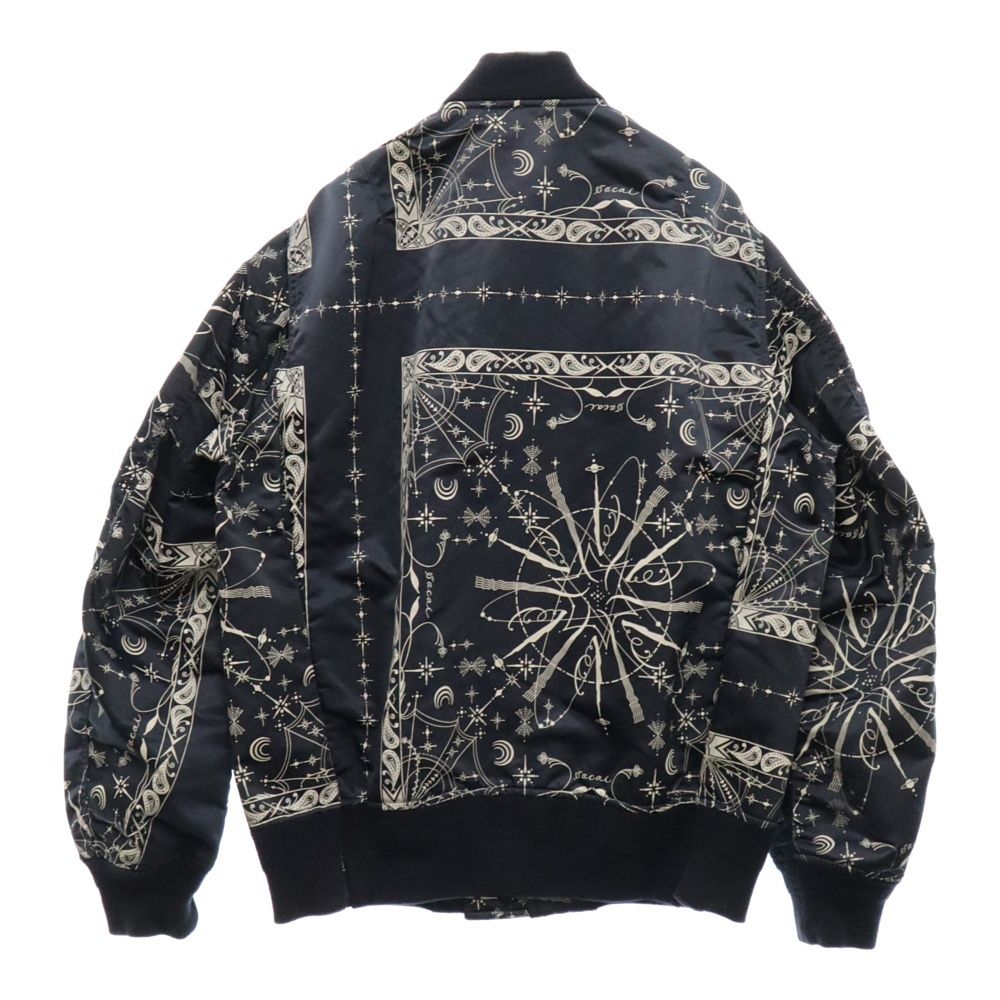 Sacai (サカイ) 20AW ×Dr.Woo BANDANA PRINT MA-1 BOMBER JACKET 20-02329M ドクターウー バンダナ  プリント MA-1 ボンバー ジャケット ネイビー - メルカリ