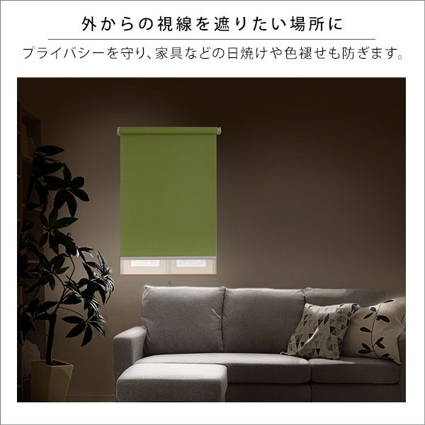 つっぱりロールスクリーン 遮光タイプ