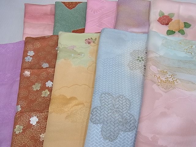 平和屋-こころ店□和装小物 上質な帯揚げ10枚セット 刺繍 寿光織