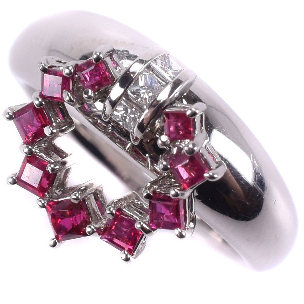 プラチナpt900 リング　ルビー　ダイヤ　14.5号　3.75 g プラチナpt900 リング ルビー ダイヤ 14.5号 3.75 g Pt900