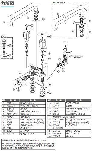 大特価】KVK デッキ型2ハンドルシャワー混合水栓 300mmパイプ付