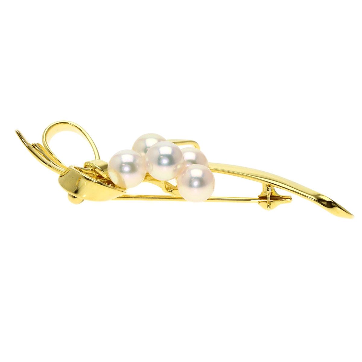 ミキモト K18YG リボンモチーフ パールブローチ MIKIMOTO ミキモト パールブローチ K18YG リボンモチーフ : 質屋