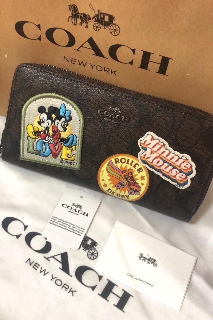 COACH コーチ ディズニー 新品 ミッキー ミニー 長財布 レディース