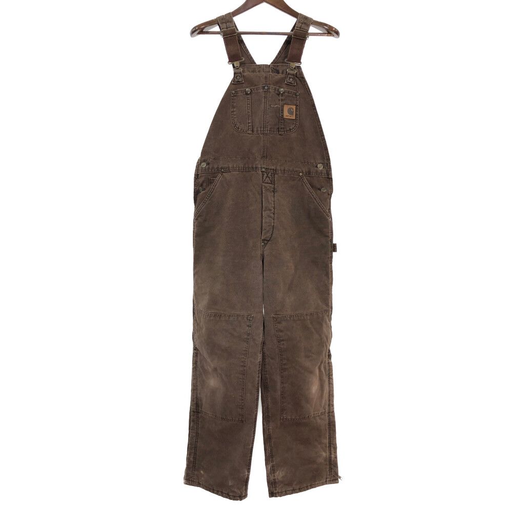 USA製 Carhartt カーハート オーバーオール ブラウン (メンズ W34 L32) 中古 古着 R9560