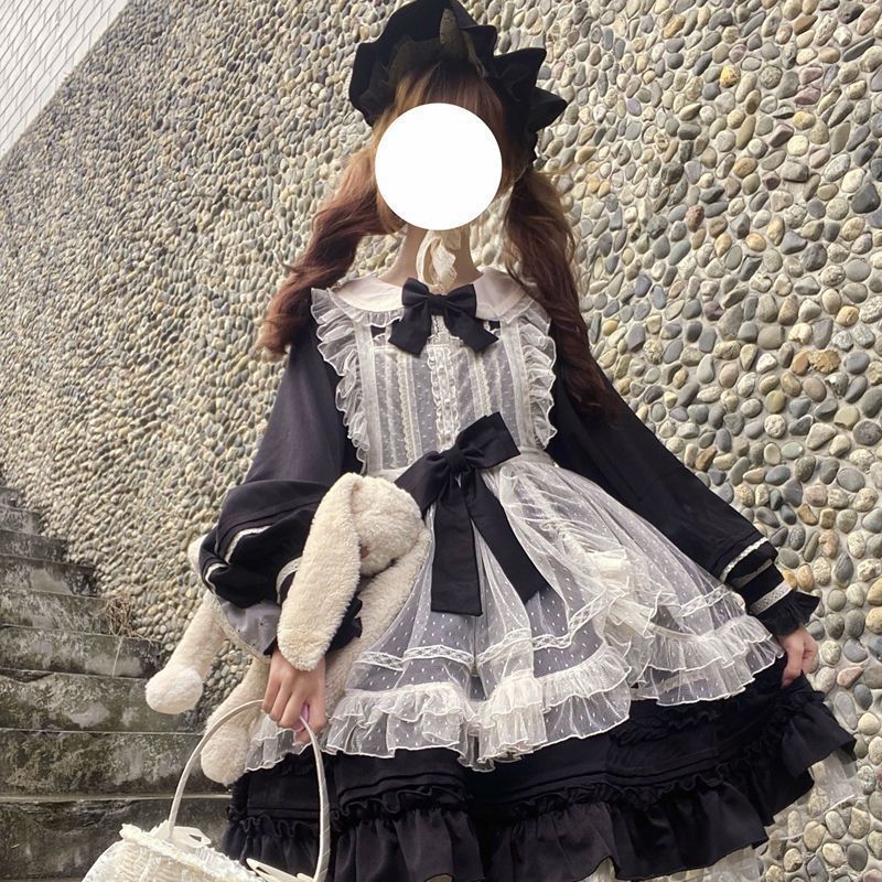 オリジナル lolita 甘系 ロリータ ワンピース フルセット L161＃（甘  