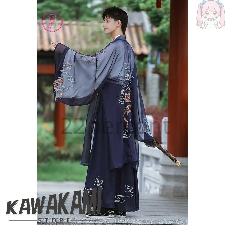 男女兼用漢服唐装 刺繍豪華漢服 2点 3点セット 羽織コート 中華振袖漢服 カップル 仮装 変装 広袖羽織 武侠 振袖 中華古風 コスプレ メ