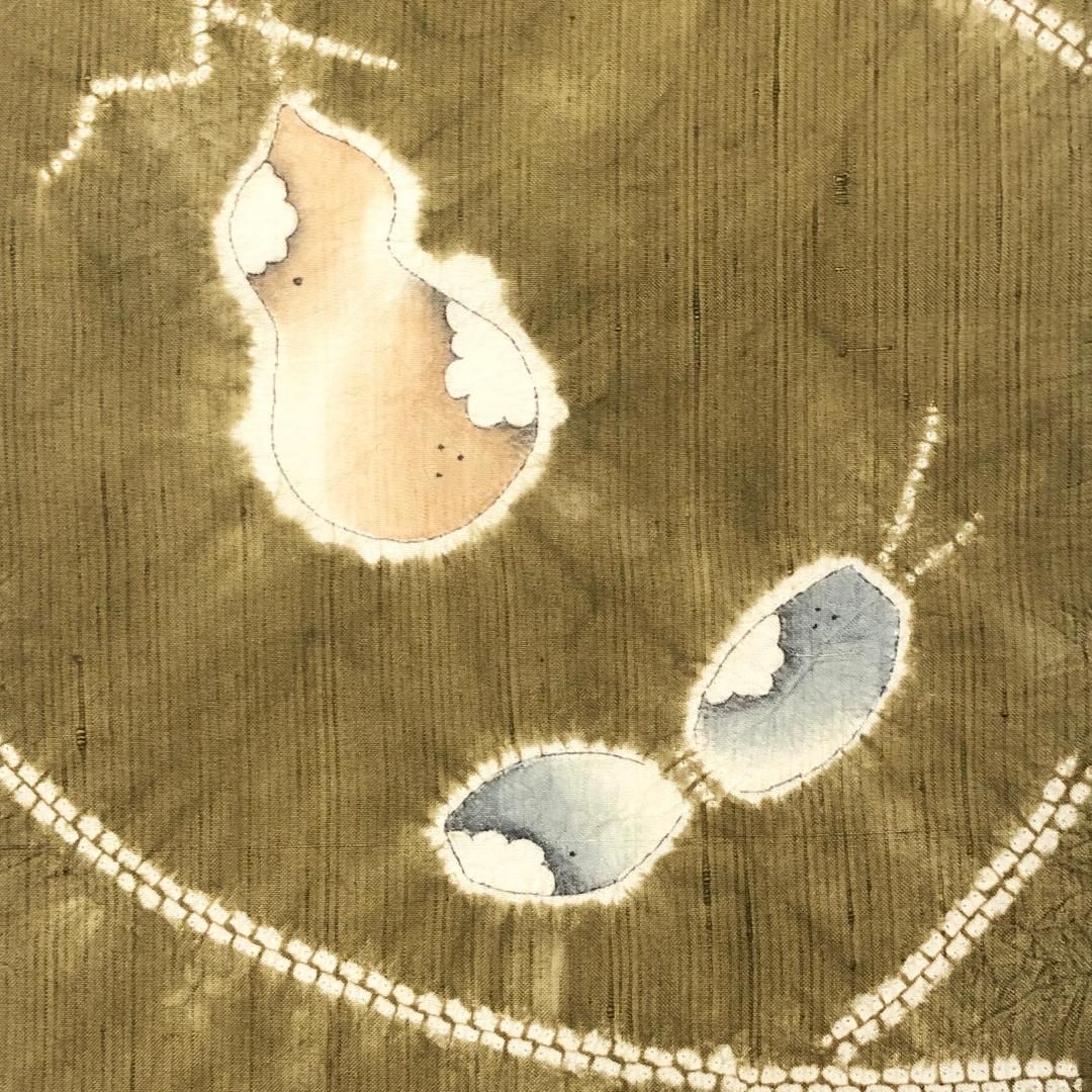 袋帯 紬 絞り柄 野菜 国防色 O-5463 袋帯 紬 絞り柄 野菜 国防色 O-5463 - メルカリ