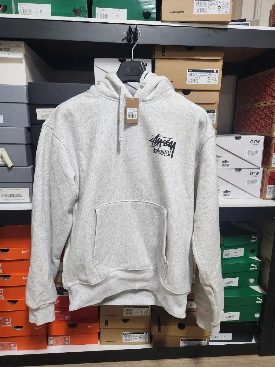 【雷市場（ポンジャン）商品韓国直送】 STUSSY(ステューシー) ホノルル グレー 裏起毛 フード M 新品