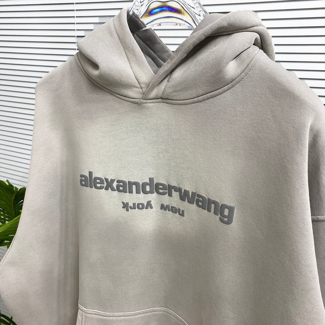 大人気 新品未使用 Alexander wang アレキサンダーワン 長袖 パーカー 男女兼用 スウェット 裏起毛 グレー - メルカリ