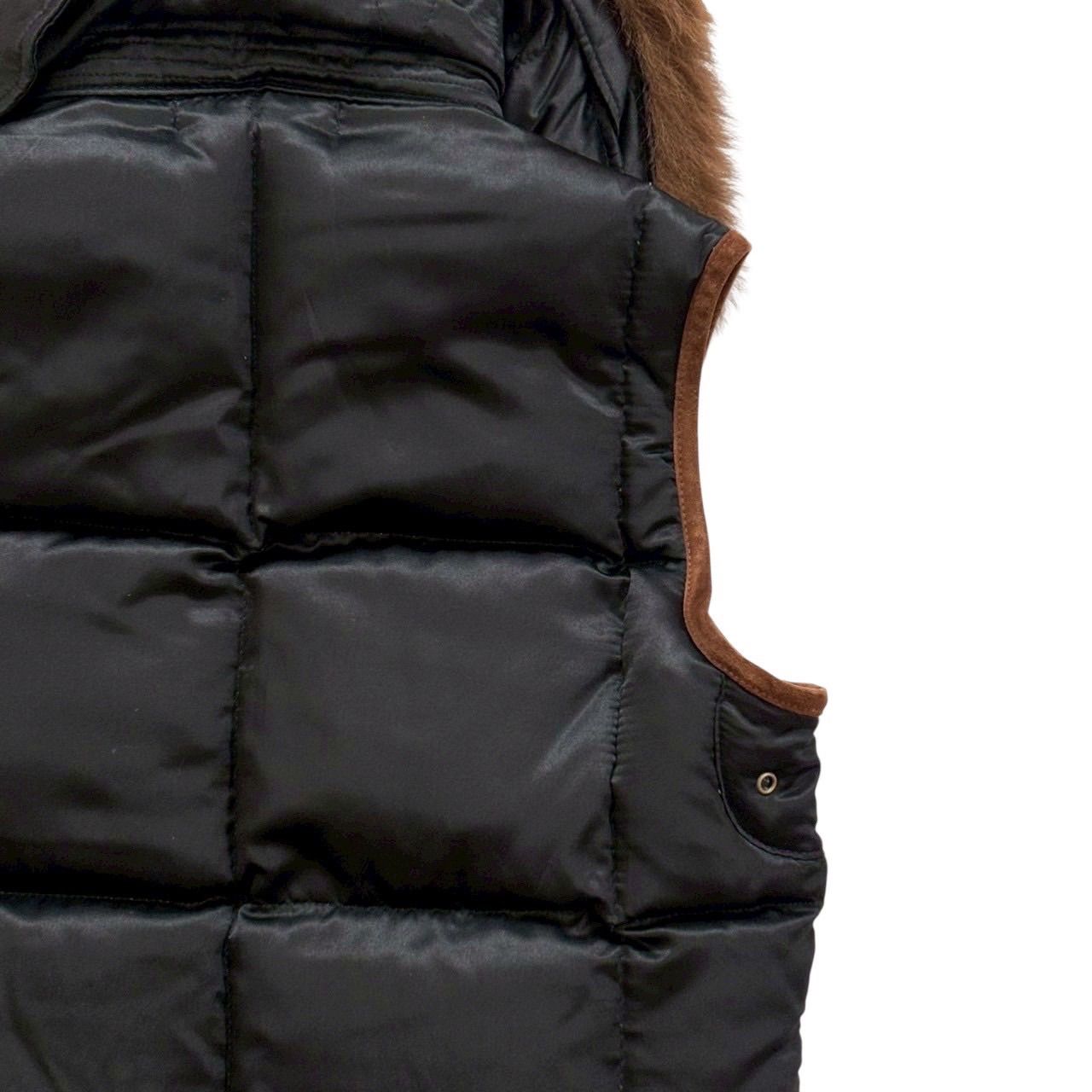 Ralph Lauren ラルフローレン ダウンベスト 黒 茶 リアルファー
