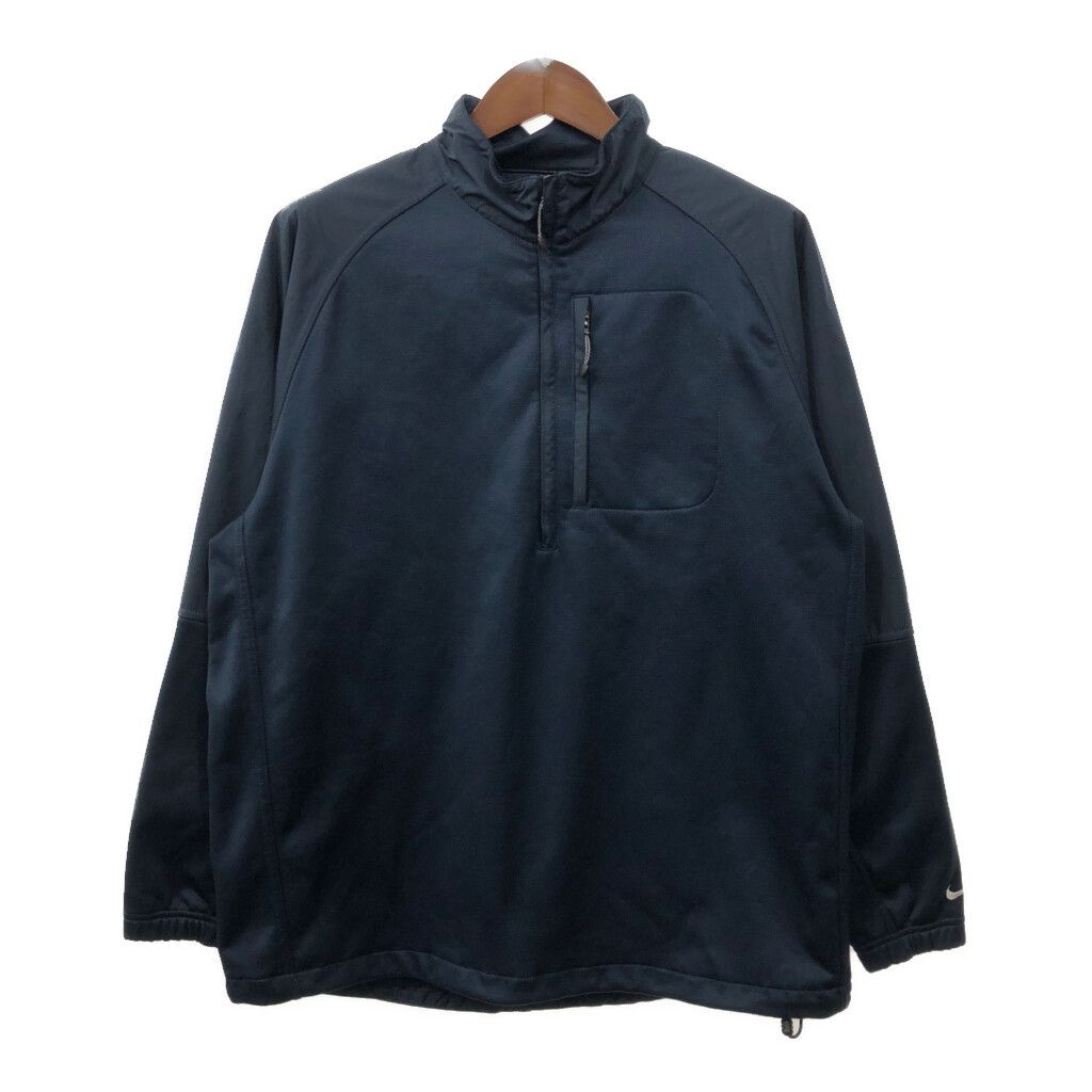 NIKE GOLF ナイキゴルフ THERMA-FIT ハーフジップ フリースジャケット ゴルフ スポーツ ネイビー (メンズ L) 中古 古着 Q7275
