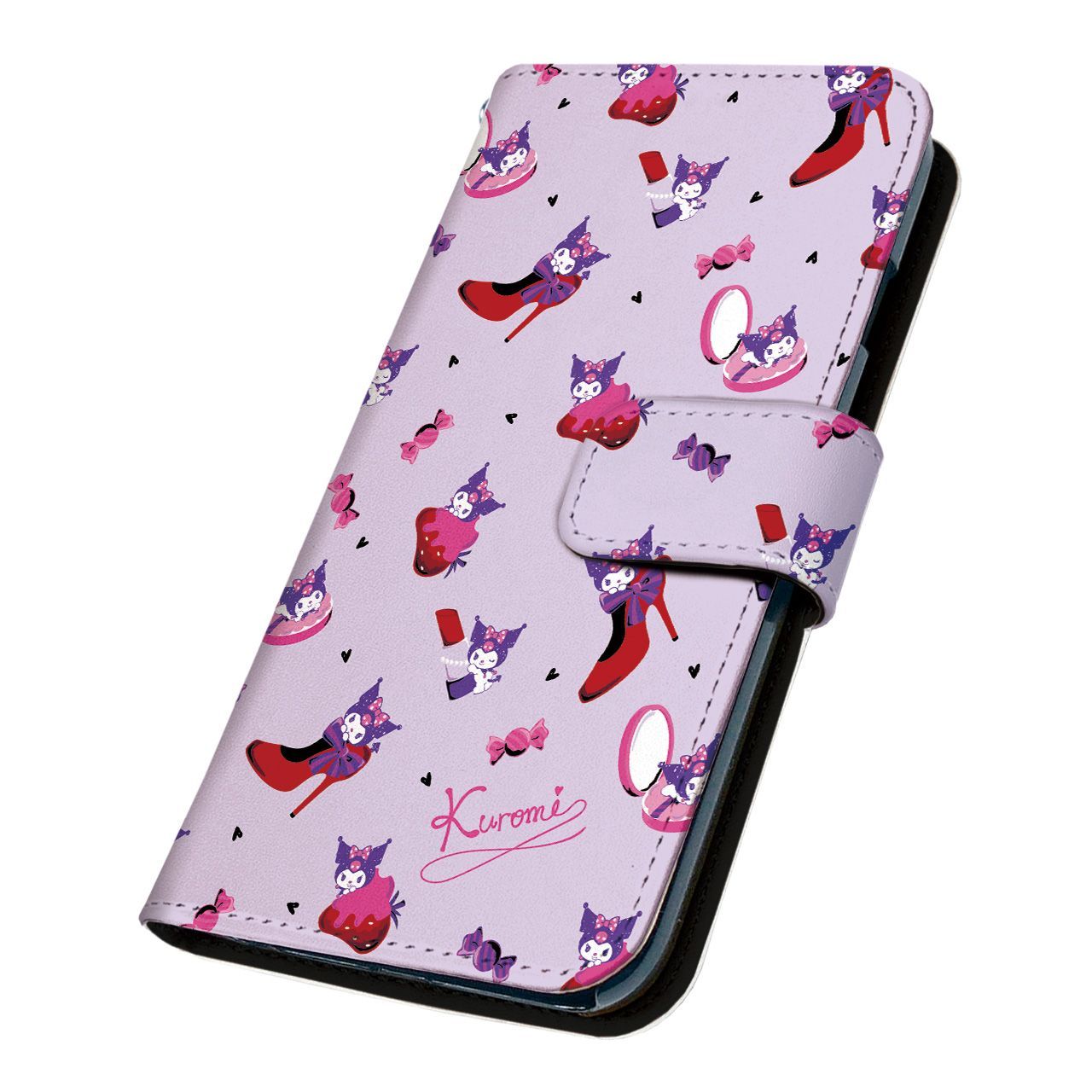 サンリオ 正規品 クロミ Xperia XZ3 801SO ケース 手帳型 スマホケース [デザイン:13.クロミおしゃれパターン/マグネットハンドあり] SANRIO エクスペリア 801so