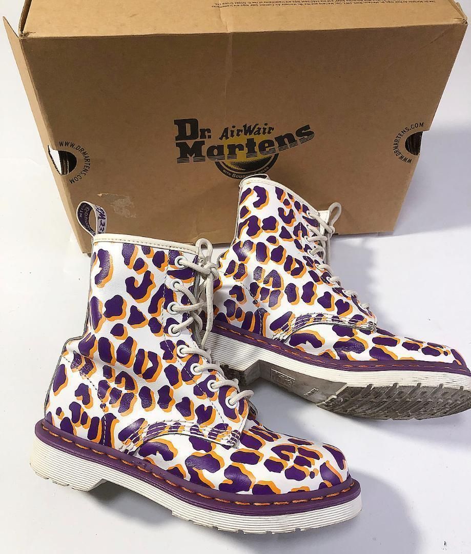 人気| Dr.Martens 8ホール UK4 23cm ヒョウ レオパード柄 ドクターマーチン