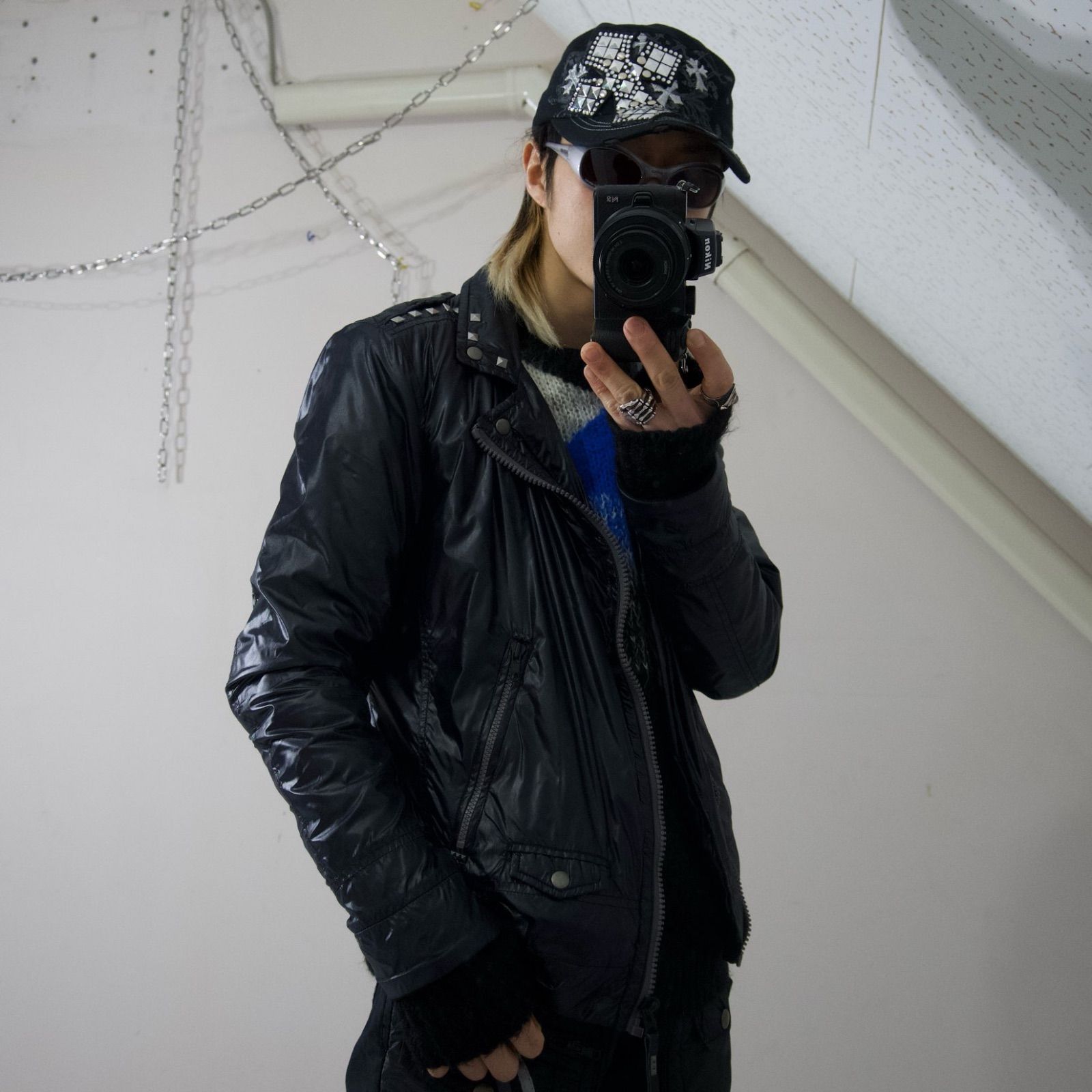 DIESEL スタッズ　ライダースジャケット DIESEL ディーゼル レザージャケット レディース 羊革 本革