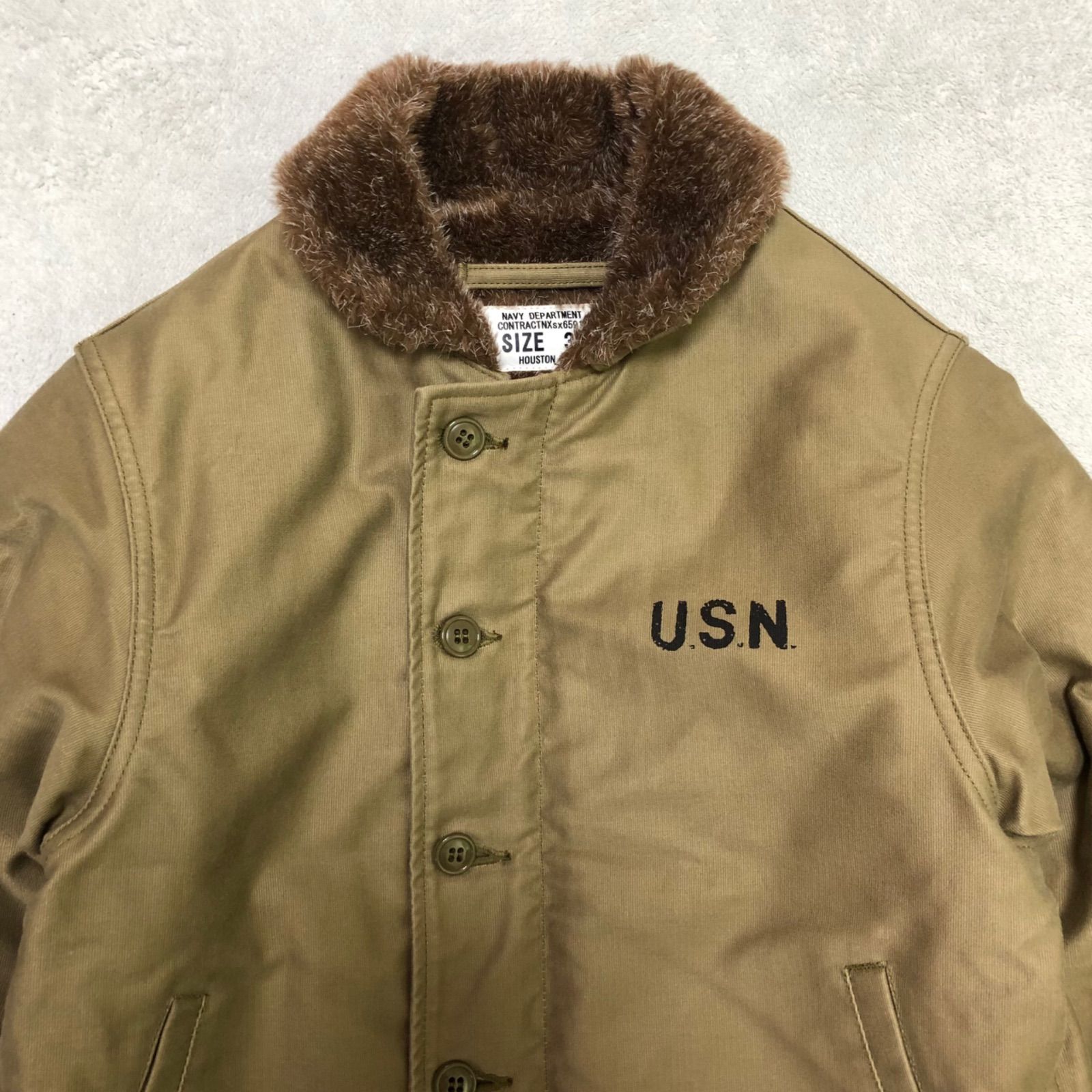 HOUSTON N-1 DECK JACKET デッキジャケット ステンシル ボア