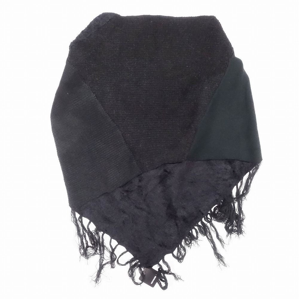 ♥品 5351 プールオム POUR LES HOMMES ストール ショール マフラー ドッキング 異素材 ブラック 黒 メンズ レディース WWW_USTAUSTRALIA_COM_AU